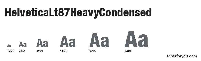 Размеры шрифта HelveticaLt87HeavyCondensed