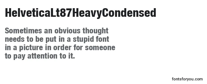 Überblick über die Schriftart HelveticaLt87HeavyCondensed
