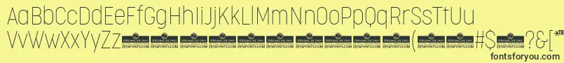 CocogooseCondensedThinTrial Font – Black Fonts on Yellow Background