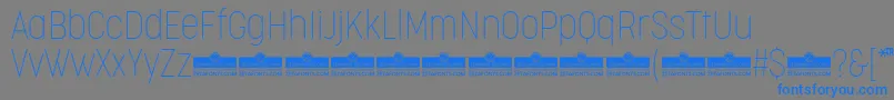 CocogooseCondensedThinTrial-Schriftart – Blaue Schriften auf grauem Hintergrund