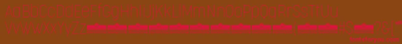 CocogooseCondensedThinTrial Font – Red Fonts on Brown Background