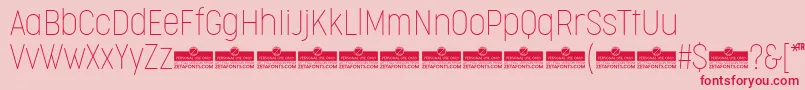 CocogooseCondensedThinTrial Font – Red Fonts on Pink Background