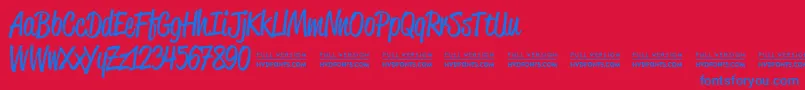 ReklamescriptRegularDemo Font – Blue Fonts on Red Background