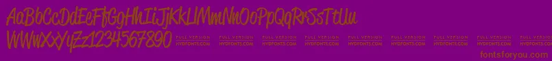 ReklamescriptRegularDemo Font – Brown Fonts on Purple Background