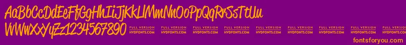 ReklamescriptRegularDemo Font – Orange Fonts on Purple Background