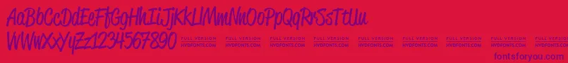 Más sobre la fuente ReklamescriptRegularDemo fuente ReklamescriptRegularDemo – Fuentes Moradas Sobre Fondo Rojo