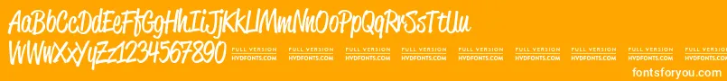 ReklamescriptRegularDemo Font – White Fonts on Orange Background