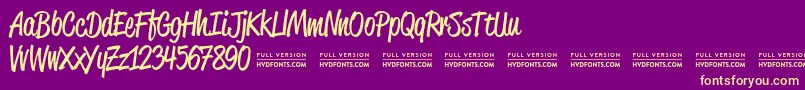 ReklamescriptRegularDemo Font – Yellow Fonts on Purple Background