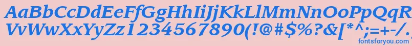 Czcionka ItcLeawoodLtBoldItalic – niebieskie czcionki na różowym tle