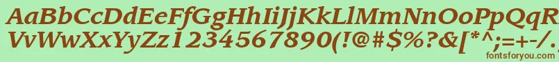 ItcLeawoodLtBoldItalic Font – Brown Fonts on Green Background