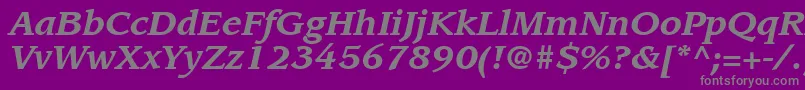 ItcLeawoodLtBoldItalic Font – Gray Fonts on Purple Background