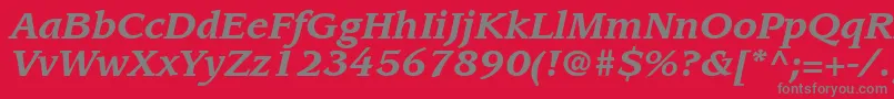 ItcLeawoodLtBoldItalic Font – Gray Fonts on Red Background