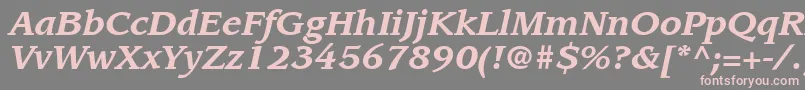 Czcionka ItcLeawoodLtBoldItalic – różowe czcionki na szarym tle