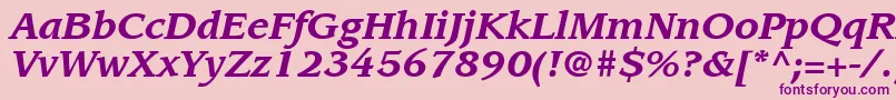 ItcLeawoodLtBoldItalic Font – Purple Fonts on Pink Background