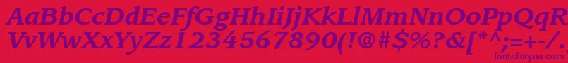 ItcLeawoodLtBoldItalic Font – Purple Fonts on Red Background