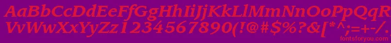 ItcLeawoodLtBoldItalic Font – Red Fonts on Purple Background