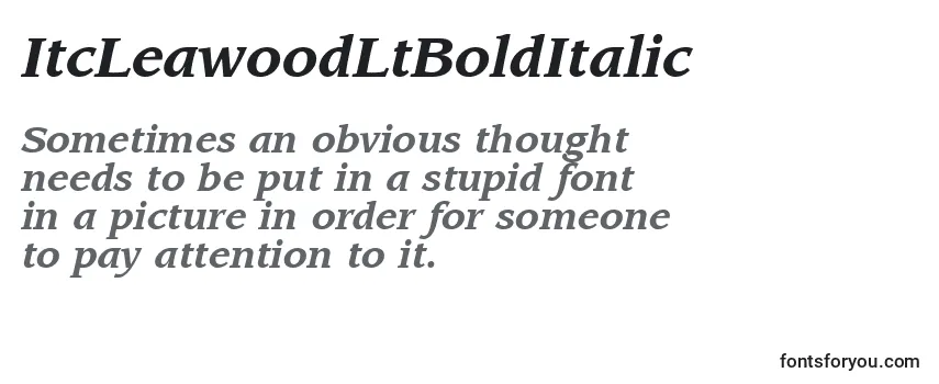 ItcLeawoodLtBoldItalic Font