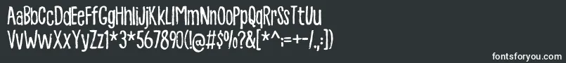 Abrikosdemo-fontti – valkoiset fontit mustalla taustalla