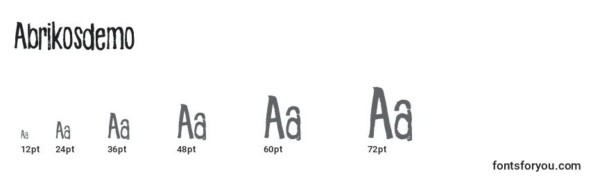 Размеры шрифта Abrikosdemo