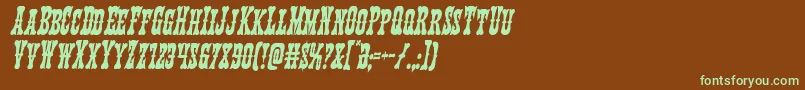 Шрифт Texasrangercondital – зелёные шрифты на коричневом фоне