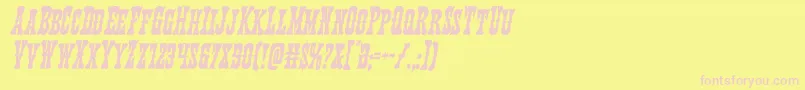 Texasrangercondital Font – Pink Fonts on Yellow Background