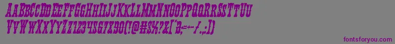 フォントTexasrangercondital – 紫色のフォント、灰色の背景