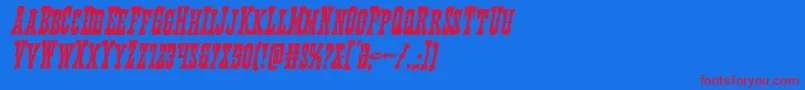 フォントTexasrangercondital – 赤い文字の青い背景