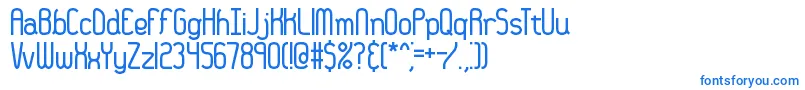 フォント36DaysAgoBrk – 白い背景に青い文字