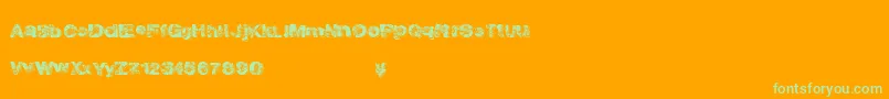 Goldendabs Font – Green Fonts on Orange Background