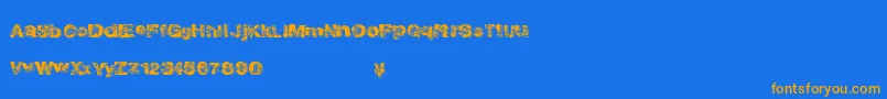 Goldendabs Font – Orange Fonts on Blue Background