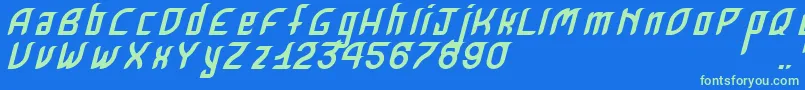 KrugovisItalic Font – Green Fonts on Blue Background