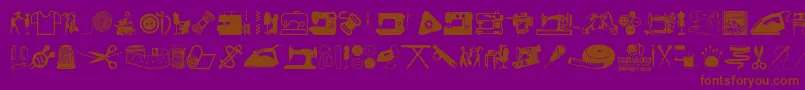 Tailoring-Schriftart – Braune Schriften auf violettem Hintergrund