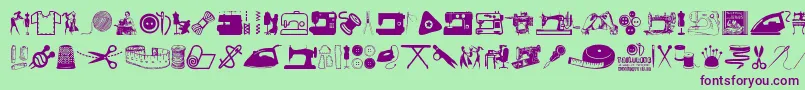 Tailoring Font – Purple Fonts on Green Background