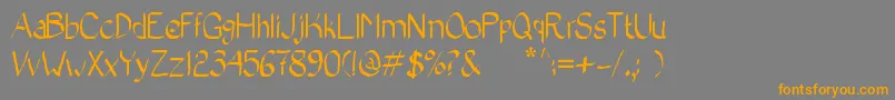BadCalligraphic2-Schriftart – Orangefarbene Schriften auf grauem Hintergrund