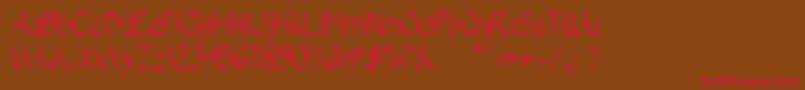 BadCalligraphic2 Font – Red Fonts on Brown Background