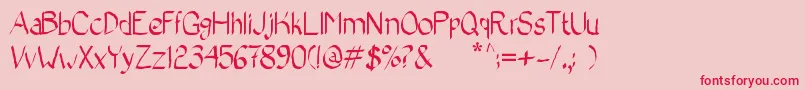 BadCalligraphic2 Font – Red Fonts on Pink Background