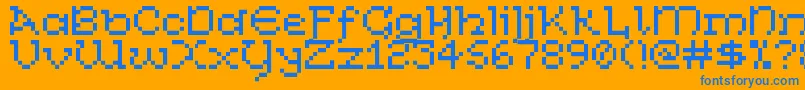 CelticBitty Font – Blue Fonts on Orange Background