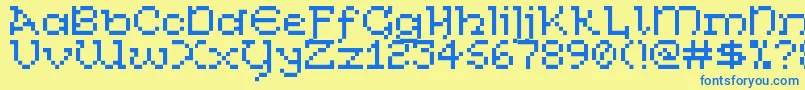 CelticBitty Font – Blue Fonts on Yellow Background