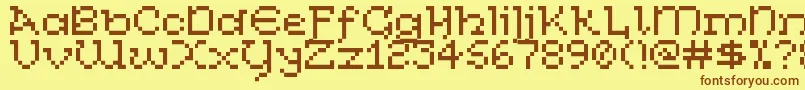 CelticBitty Font – Brown Fonts on Yellow Background