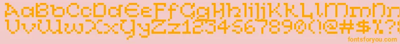 CelticBitty Font – Orange Fonts on Pink Background