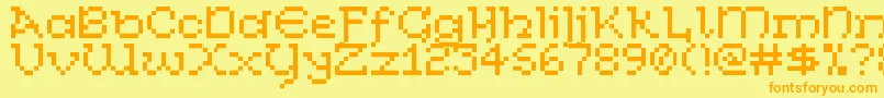 CelticBitty Font – Orange Fonts on Yellow Background