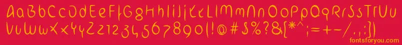フォントArabstrokeLtLight – 赤い背景にオレンジの文字