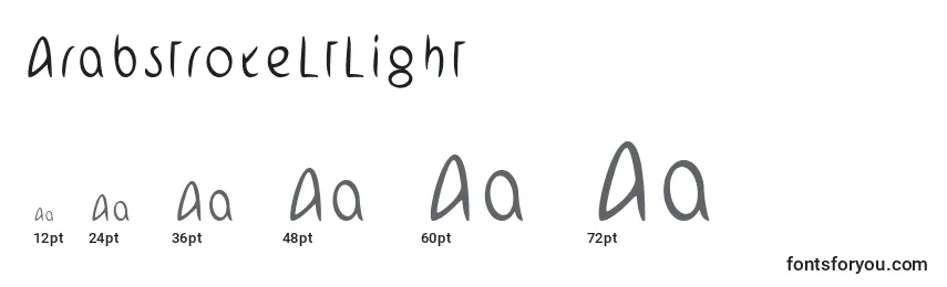 Размеры шрифта ArabstrokeLtLight