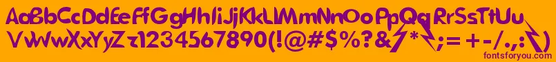 Deathfuturist Font – Purple Fonts on Orange Background