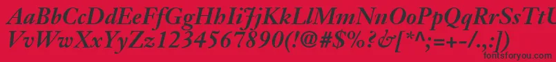 JansonSsiBoldItalic Font – Black Fonts on Red Background