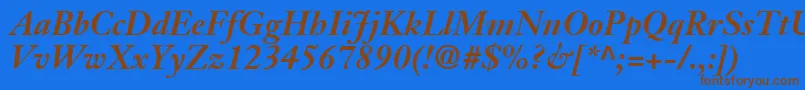 JansonSsiBoldItalic Font – Brown Fonts on Blue Background