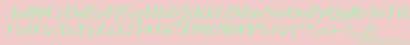 JansonSsiBoldItalic Font – Green Fonts on Pink Background