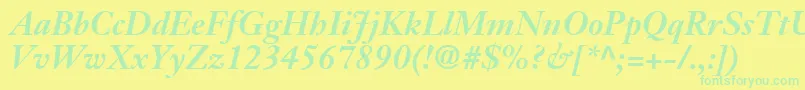 JansonSsiBoldItalic Font – Green Fonts on Yellow Background