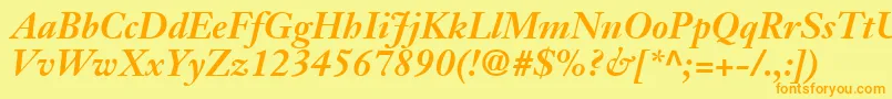 JansonSsiBoldItalic Font – Orange Fonts on Yellow Background