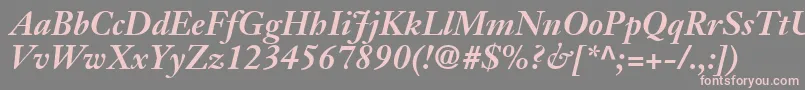 JansonSsiBoldItalic-Schriftart – Rosa Schriften auf grauem Hintergrund
